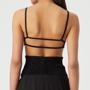 GAUGE81 Womens Black Ribbed Bralette Top US2